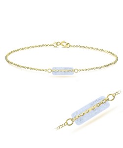 Gold Plated Quartz Silver Bracelet BRS-271-GP